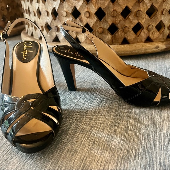 Cole Haan Patent Leather Slingback Heels, Size 7B - Picture 6 of 7